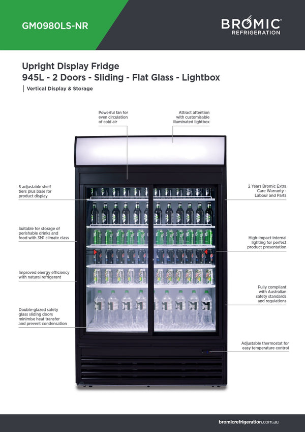 Bromic GM0980LS-NR - Upright Display Fridge