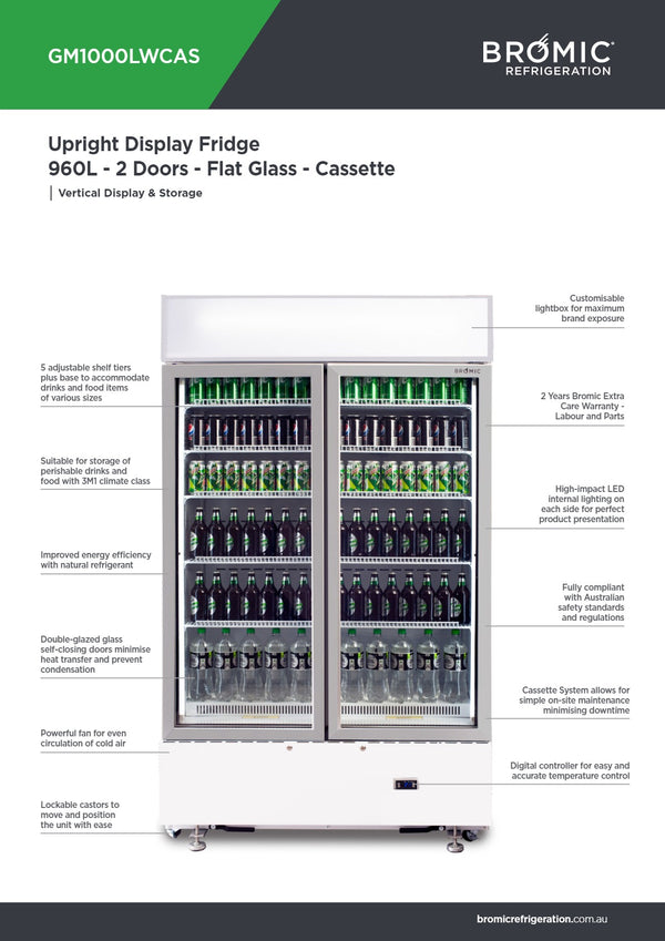 Bromic GM1000LWCAS - Upright Display Fridge