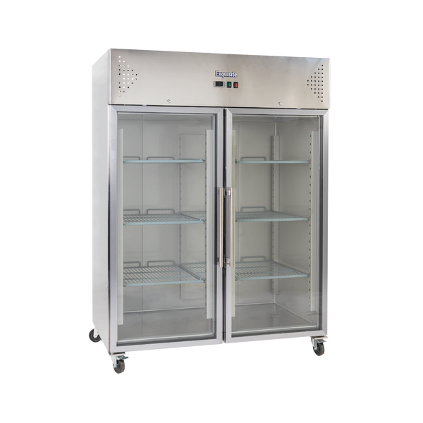 Exquisite GSC1410G - Two Glass Door Upright Fridge