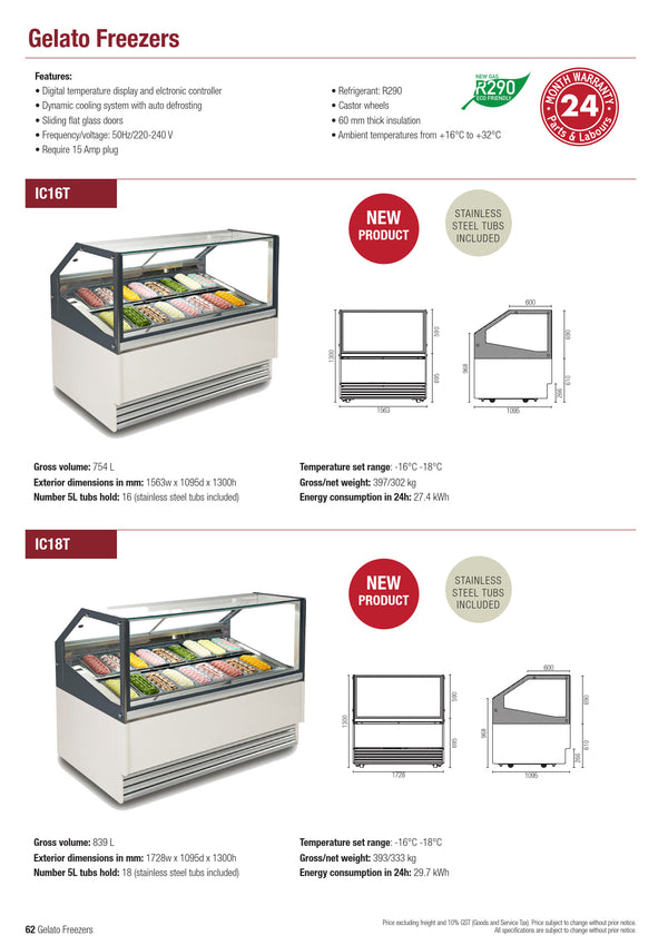 Exquisite IC18T - Ice Cream Freezer