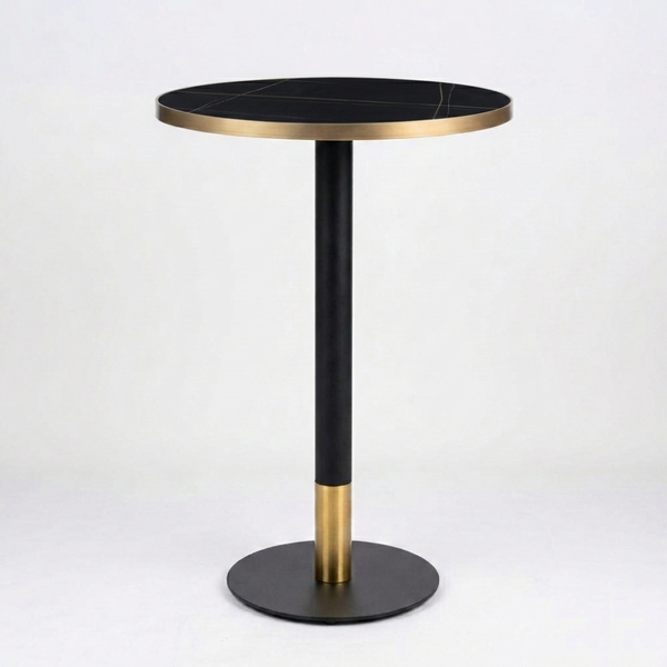 Gold Aluminium Edge Sintered Stone - Black Base