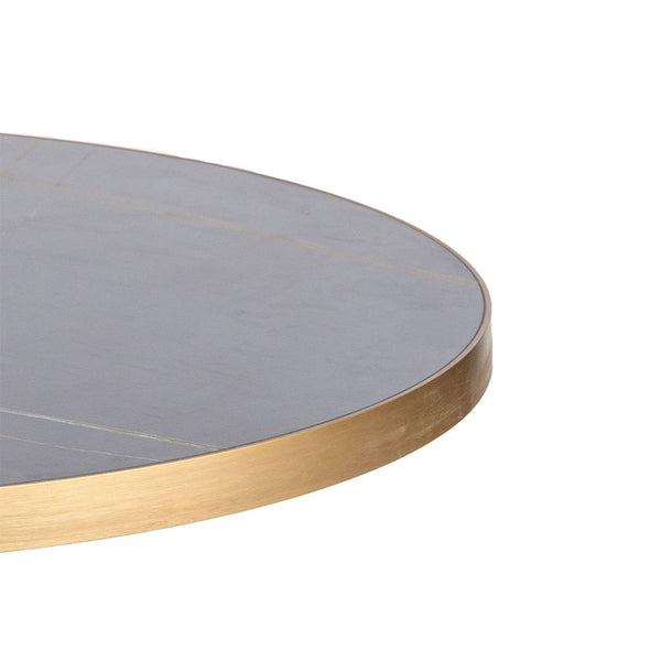 Gold Aluminium Edge Sintered Stone - Black Base