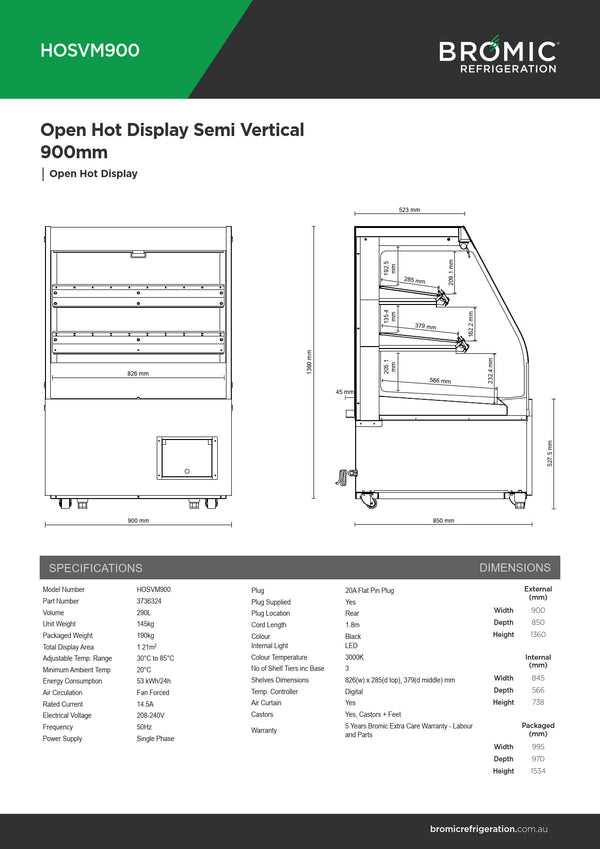 Bromic HOSVM900 - Open Hot Display
