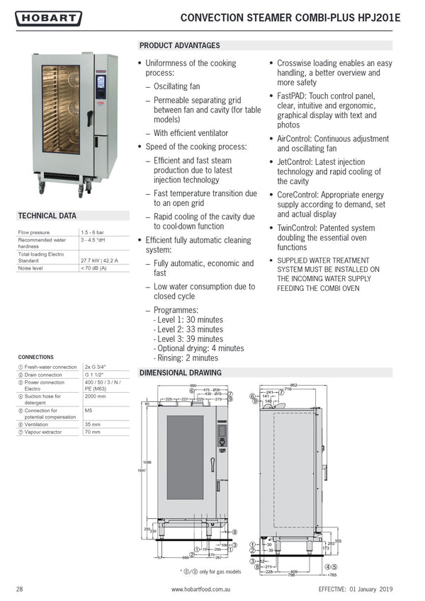 Hobart Combi-Plus HPJ201E - Convection Steamer