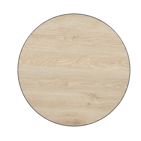 HPL Nordic Oak Compact Laminate Tabletop with Round 450 Table Base