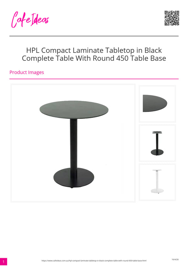 HPL Compact Laminate Table Black