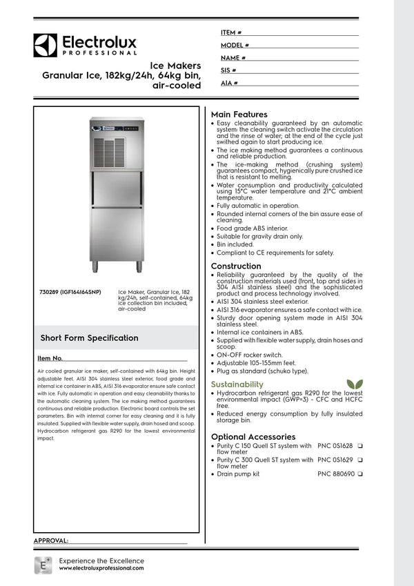 Electrolux Professional IGF164I64SNP - 182kg Modular Flake Ice Machine