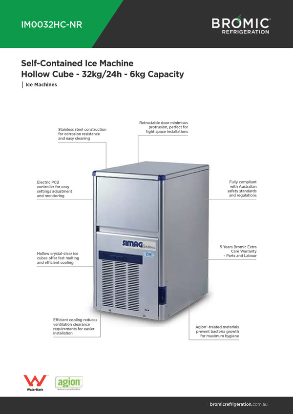 Simag by Bromic IM0032HC-NR - Self-Contained Ice Machine