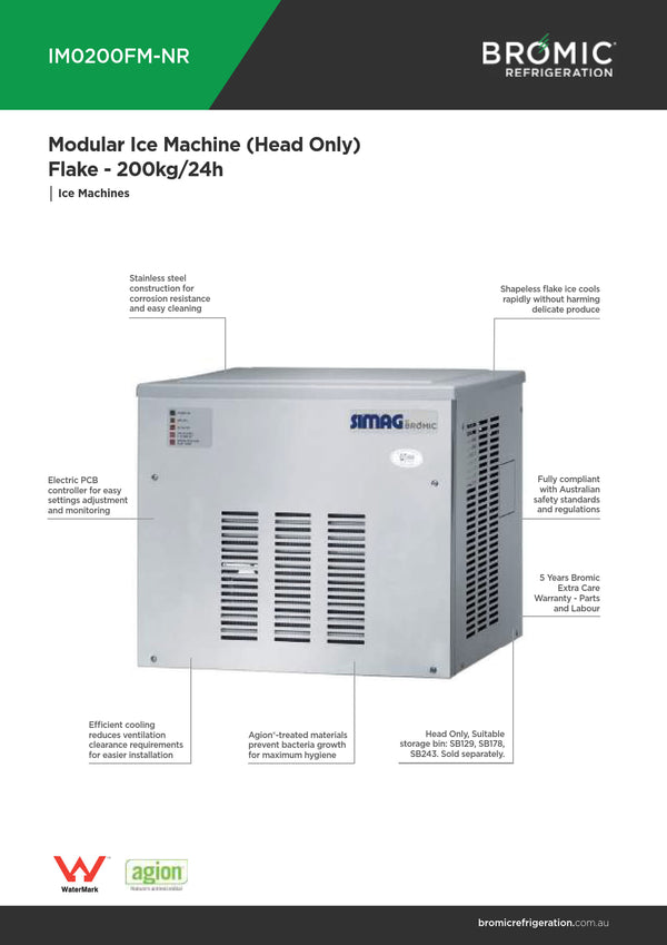 Simag by Bromic IM0200FM-NR - Modular Ice Machine (Head Only)