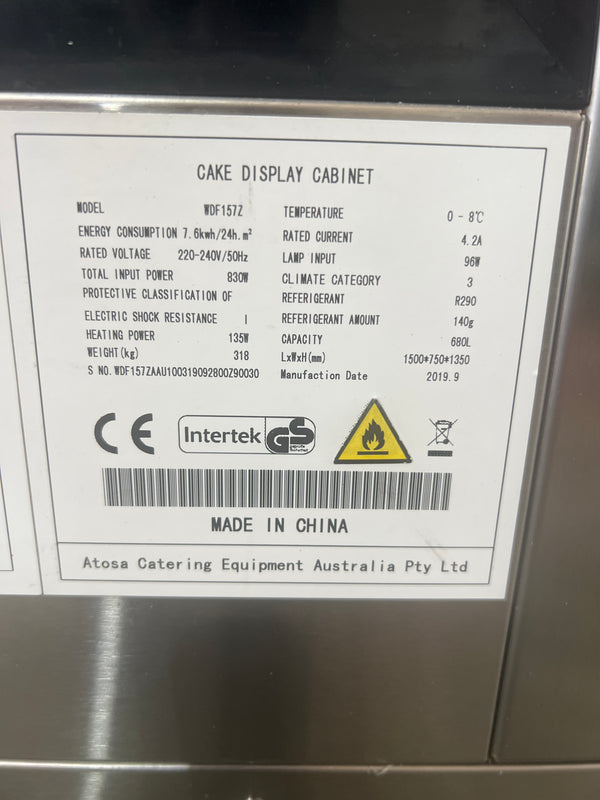 Atosa WDF157Z Cake Display