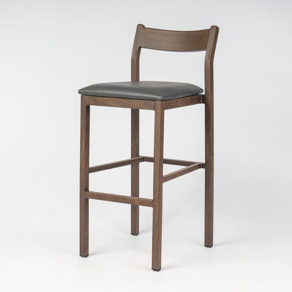 Imola Aluminium Bar Stool with Montana Walnut Frame