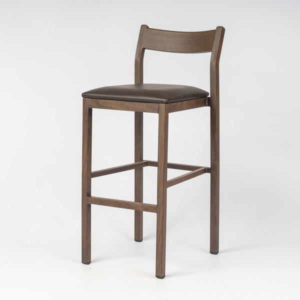 Imola Aluminium Bar Stool with Montana Walnut Frame