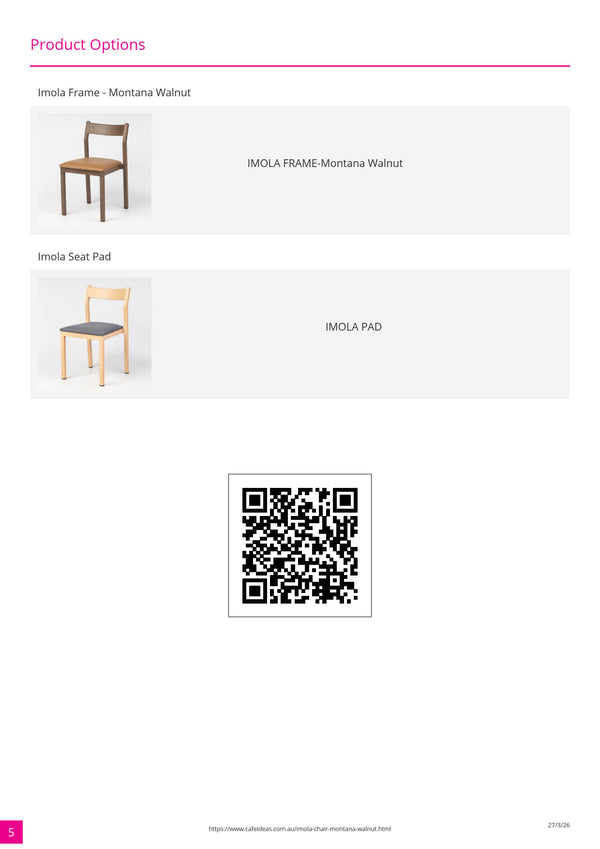 Imola Aluminium Dining Chair Montana Walnut