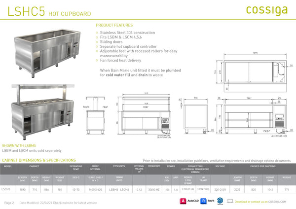 Cossiga Linear Series LSHC5 - Hot Cupboard