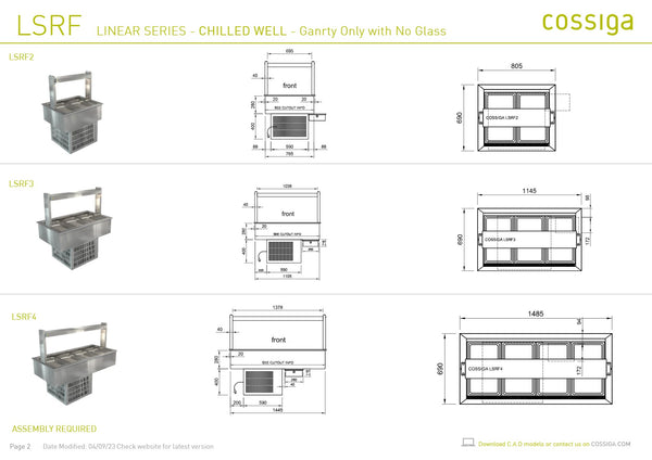 Cossiga Linear Series LSRF4 - Drop-In Chilled Well
