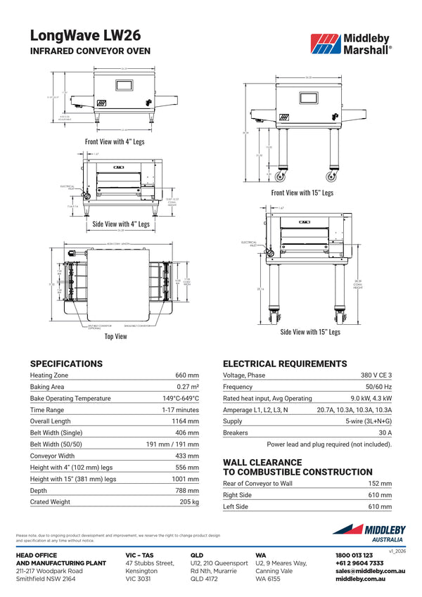 Middleby Marshall LongWave LW26T-CAV - Infrared Conveyor Oven