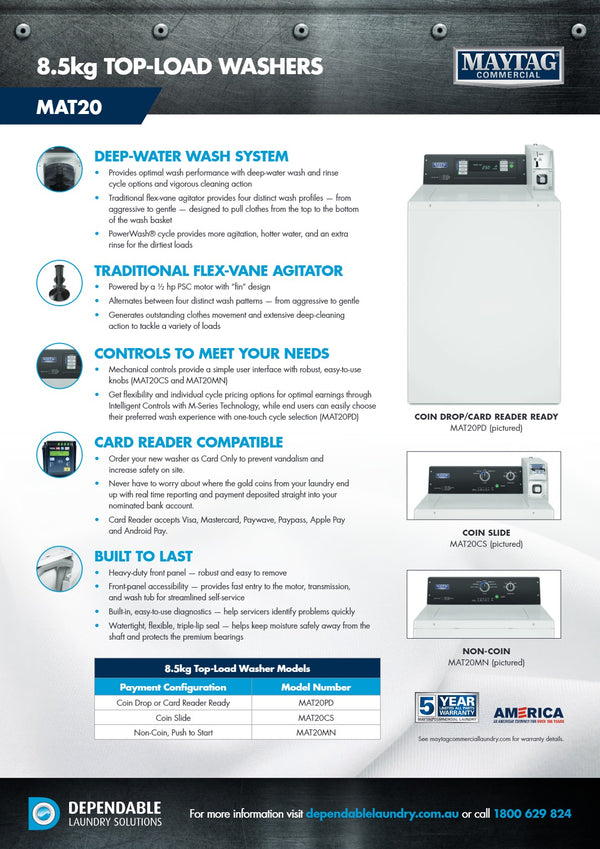 Maytag Commercial MAT20MN - Top Load Washer