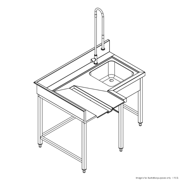 Fagor MCFD-1000D - Pre-Rinsing Sink Bench