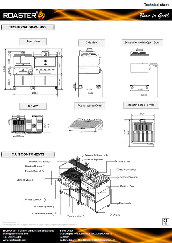 Roaster MU-GP1GC-R76 - Charcoal Oven and Parilla Combo