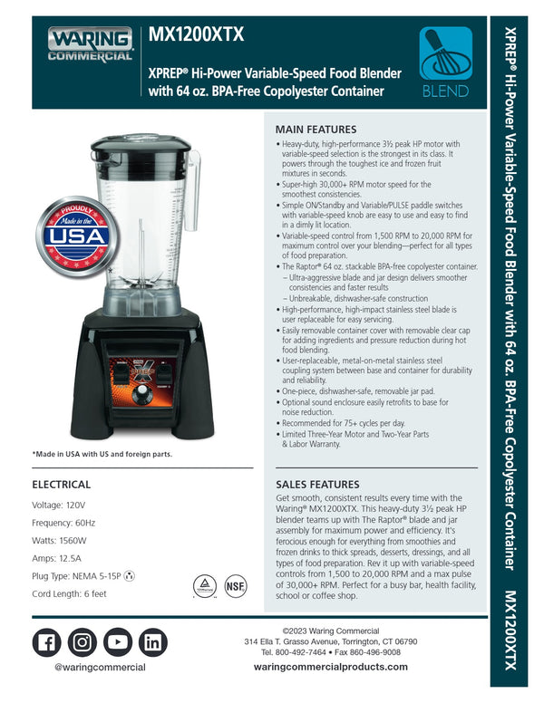 Waring XPREP MX1200XTXEE - Blender