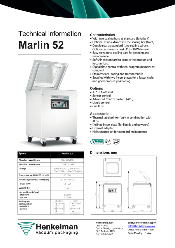 Henkelman Marlin 52 - Vacuum Packaging Machine