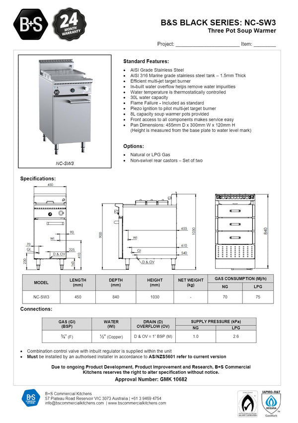 B+S Black NC-SW3 - Soup Warmer