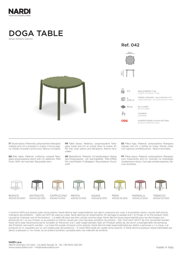 Nardi Doga Outdoor Resin Round Table