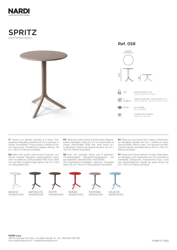 Nardi Spritz Outdoor Resin Round Table