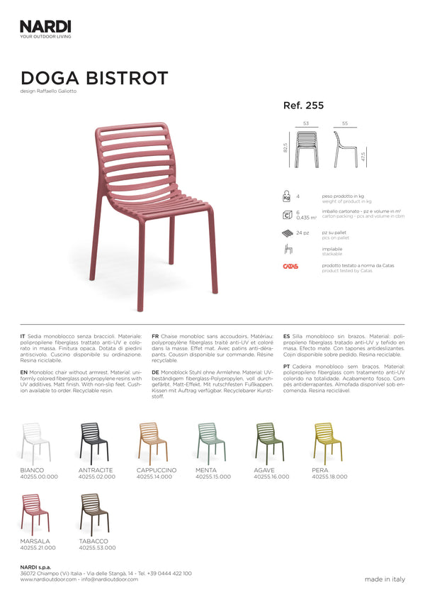 Nardi Doga Outdoor Resin Bistrot Chair