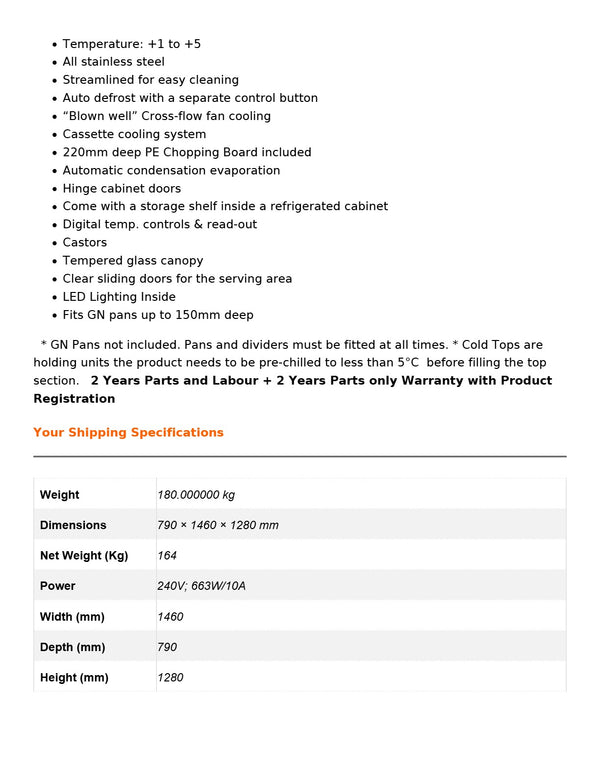 Thermaster PG150FA-XG - Cold Salad & Noodle Bar