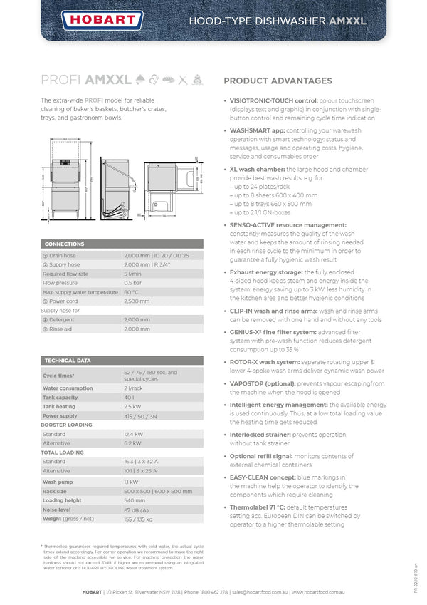 Hobart Profi AMXXL - Pass Through Dishwasher
