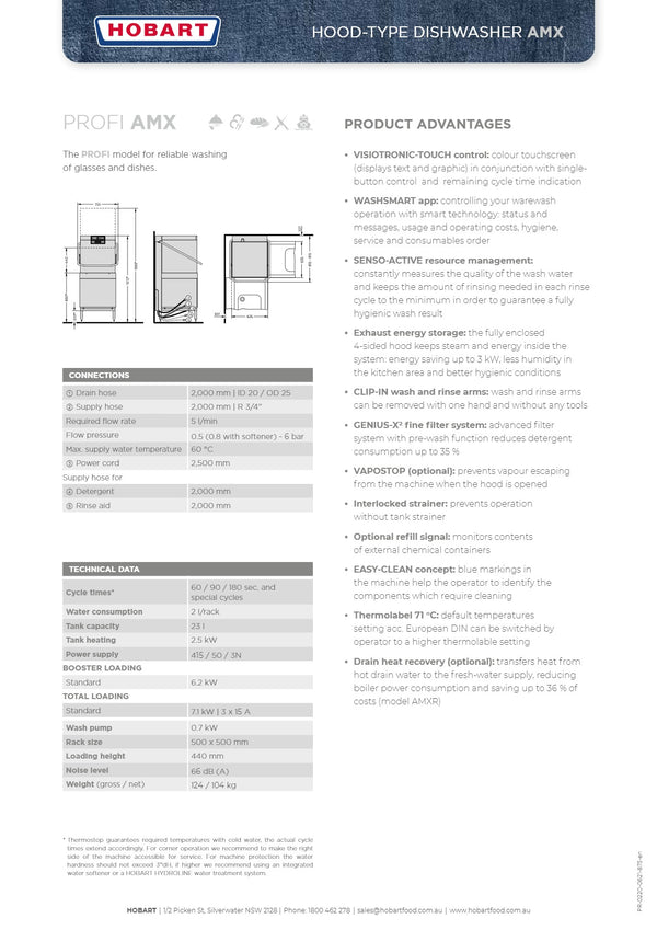 Hobart Profi AMX - Pass Through Dishwasher