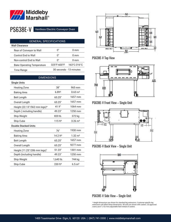 Middleby Marshall PS638E-V WOW - Ventless Conveyor Oven