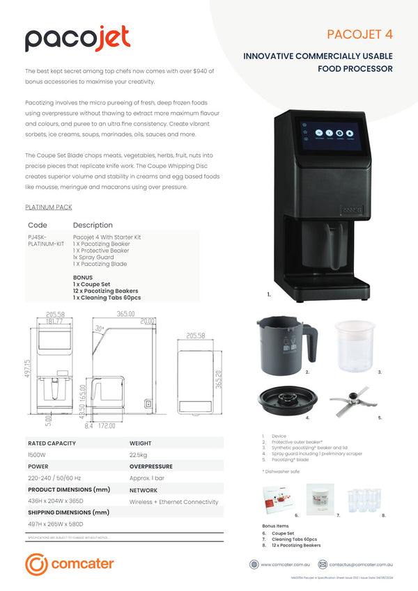 Pacojet 4 Platinum Trade Up Kit - Food Processor