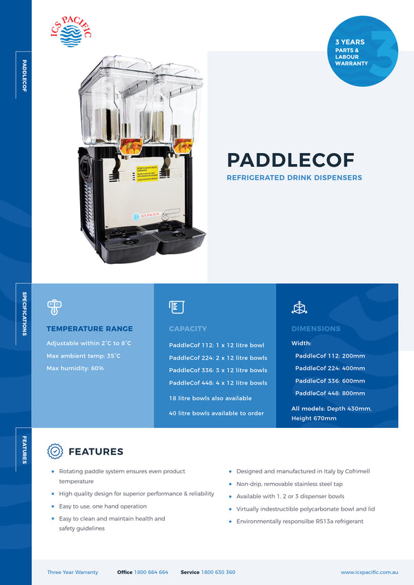 ICS PACIFIC Paddlecof 354 - Refrigerated Drink Dispenser