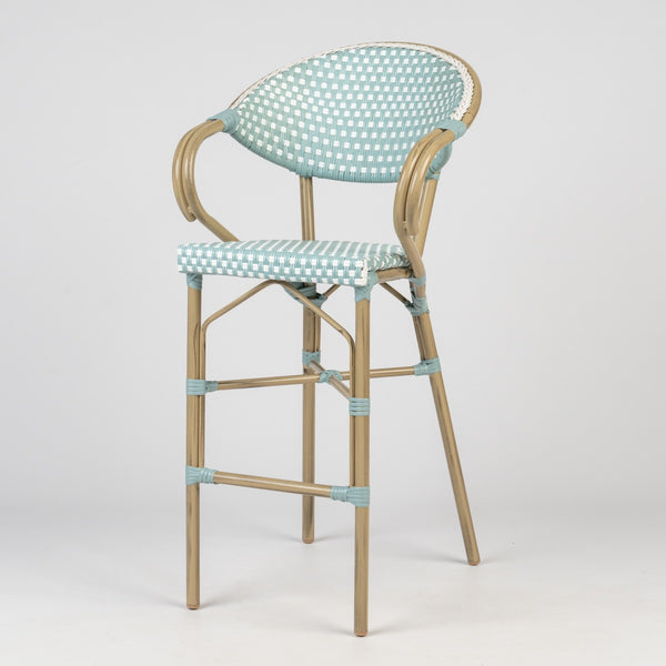 Parisian Bar Stool with Arms - Light Bamboo