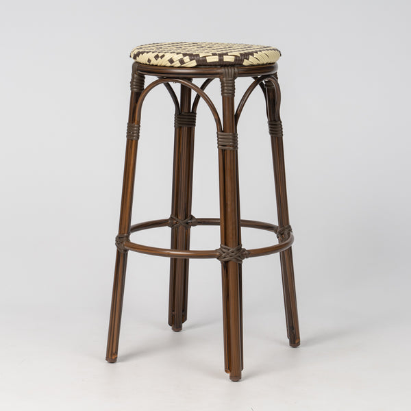 Parisian Round Bar Stool 75cm - Coffee