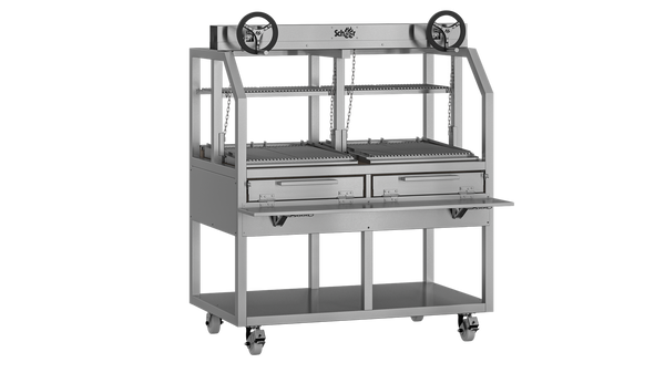 Scheer Proline Parrilla 675 - 1200mm Charcoal/Wood Double Grill