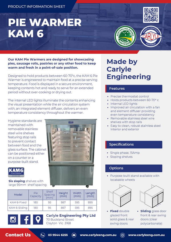 Carlyle KAM 6-Sliding - Pie Warmer