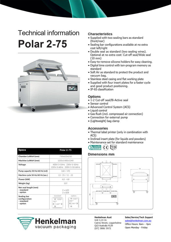 Henkelman Polar 2-75 - Vacuum Packaging Machine