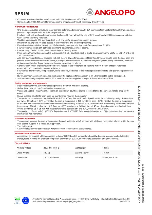 Angelo Po ARI.O RE51M - Blast Chiller/Freezer