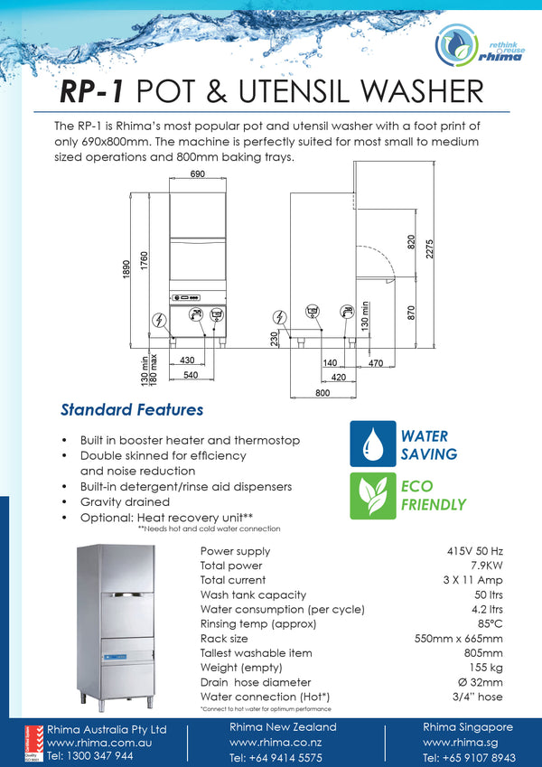 Rhima RP1 - Pot and Utensil Washer