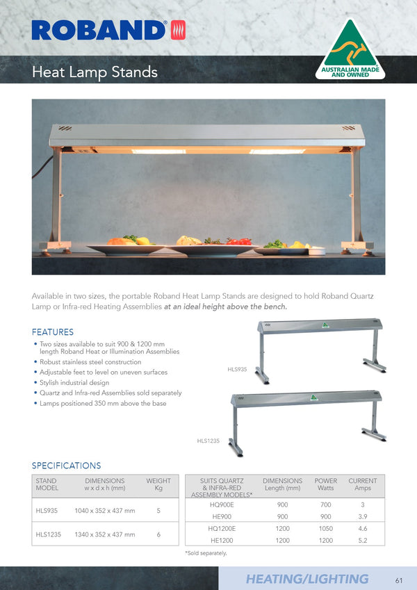 Roband HLS1235 - Heat Lamp Stand