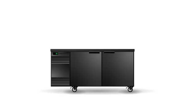 SKOPE BackBar SL.2.SSW - Two Glass Solid Swing Door Slimline Fridge