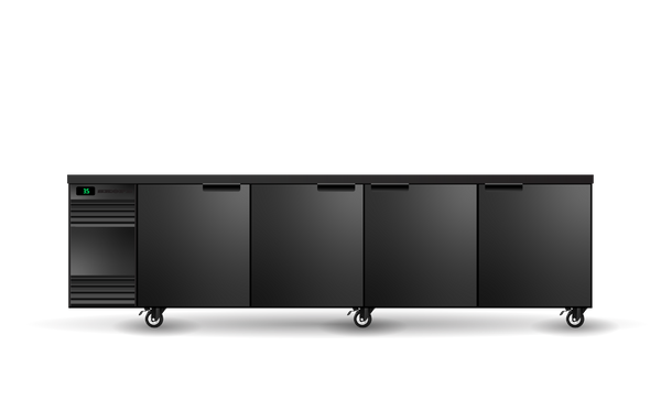 SKOPE BackBar SL.4.SSW - Four Glass Solid Swing Door Slimline Fridge