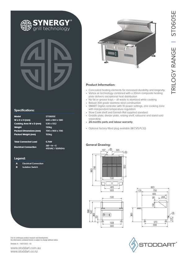 Synergy ST0605E - Single Burner Grill