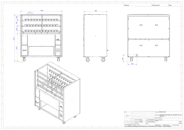 Scheer Proline Super 300 - 1500mm Charcoal Rotisserie