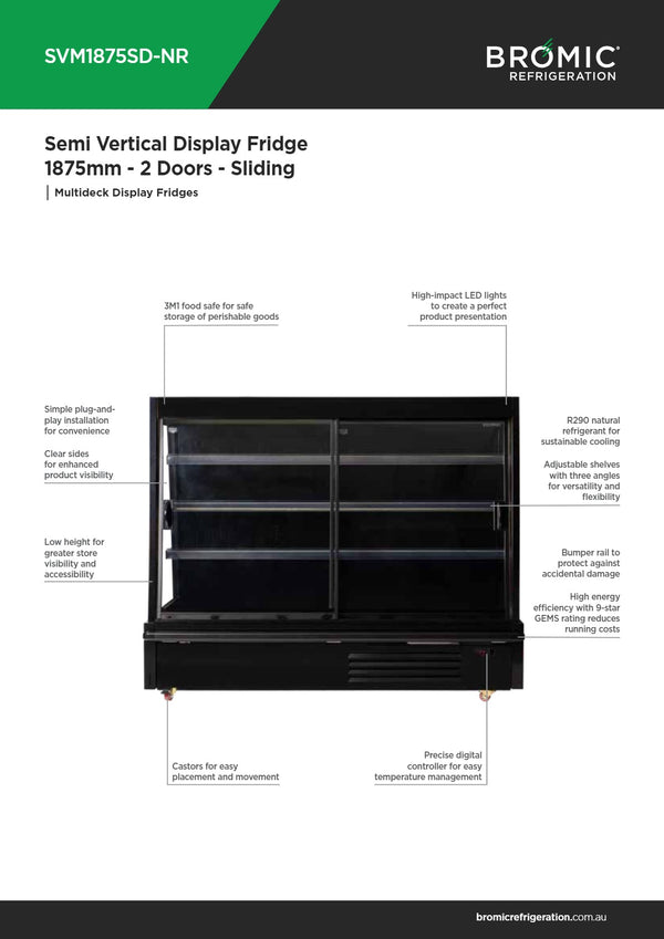 Bromic SVM1875SD-NR - Semi Vertical Display Fridge