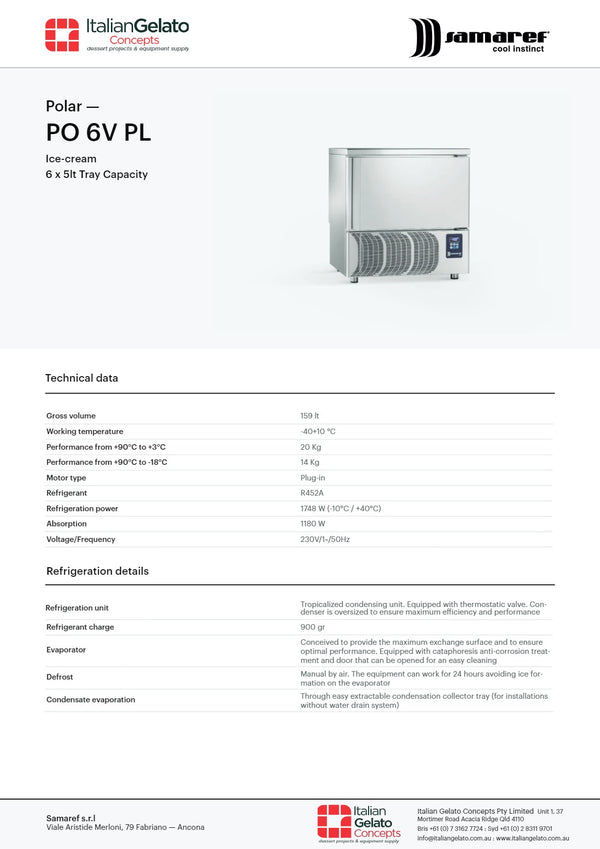 Samaref PO 6V PL - Blast Freezer