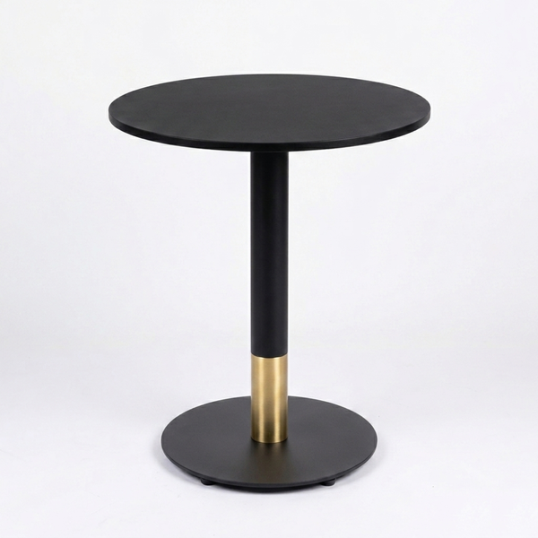 Sintered Stone Table Top with Discus Table Base Black